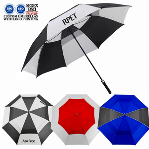 Parapluie de golf ouvert semi-automatique 8 os Parapluies bâton imperméables coupe-vent extra larges avec poignée en <span class=keywords><strong>EVA</strong></span> - Product Image 3