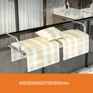 Séchoir à <span class=keywords><strong>linge</strong></span> mural multifonction en acier inoxydable à un seul niveau pour intérieur et extérieur, idéal pour balcon - Product Image 3