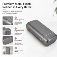Emballage personnalisé en métal pour cosmétiques, étui à déodorant en aluminium rectangulaire arrondi, réutilisable et luxueux