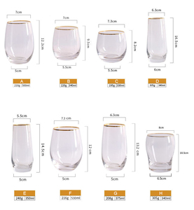 Verre clair or jante personnalisé à l'ancienne mode cristal sans tige boire verre à vin tir vin whisky <span class=keywords><strong>verres</strong></span> tasse - Product Image 6
