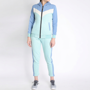 Ensemble de jogging décontracté pour femme en coton 100% de haute qualité, à col montant, séchage rapide et respirant, idéal pour l'hiver - Product Image 1