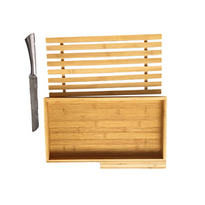 Caja para cortar pan de bambú creativa y minimalista, bandeja para rebanar tostadas, rebanador de pan de doble capa de bambú y madera para el hogar - Product Image 2