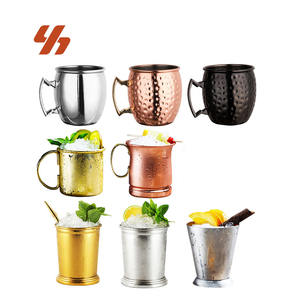 Offre Spéciale – Tasses à <span class=keywords><strong>Cocktail</strong></span> Moscow Mule Rétro <span class=keywords><strong>en</strong></span> <span class=keywords><strong>Cuivre</strong></span> Martelé, Plaqué Or <span class=keywords><strong>en</strong></span> Acier Inoxydable avec Poignées - Product Image 1