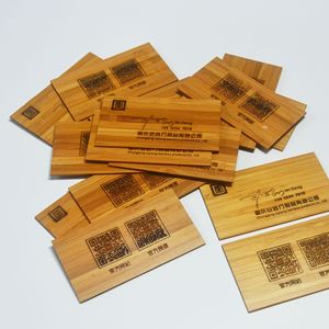 Bamboo Business Cards Engraved With Qr Code Modern Simple Design For Office Use - Product Image 2