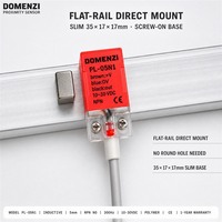 DOMENZI PL-05N1 Capteur de proximité inductif NPN NO 5mm Trois fils 10 à 30 VDC Capteur de détection métallique carré rouge