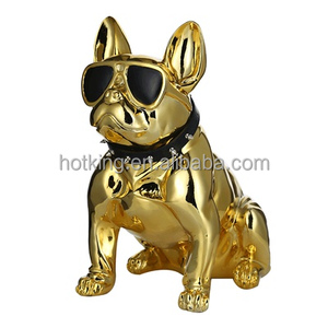 Home <strong>Decoration</strong> Plated French Bulldog Resin Animal Figurine Abstract French Bulldog Fiberglass Sculpture - Product Image 5