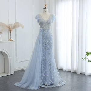 Jancember SZ100 lujo Dubai manga corta fiesta de noche Vestidos de Graduación vestidos - Product Image 3