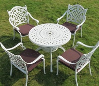 Chaises en gros à bas prix, mobilier d'extérieur, ensemble de jardin, table et chaises en aluminium moulé imperméables pour patio