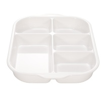 Assiettes à compartiments multiples en mélamine à 5 compartiments, plateaux de service multi-grilles pour la restauration rapide, les cantines et les traiteurs