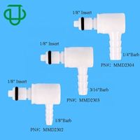 POM 1/4 "raccord cannelé de tuyau coude à 90 degrés non valvé 6mm mâle raccord de tuyau rapide raccords de tuyau