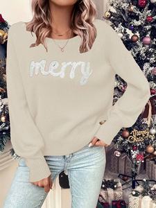 Maglione Autunnale alla Moda in Jacquard, Morbido Cashmere Artificiale, Vestibilità Ampia, Spalle Cadenti, Design Casual con Collo Tondo per <span class=keywords><strong>Donna</strong></span> - Product Image 5