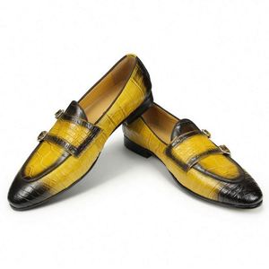 Mocasines de Cuero Genuino para Hombre con Cordones, para Primavera/Verano, Casuales, de Oficina, para Fiesta, Color Marrón con Parches, Transpirables y Ligeros - Product Image 1