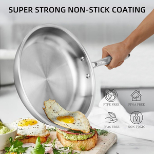 Triply thép không gỉ Frying Pan <span class=keywords><strong>Cookware</strong></span> Set 3-ply thép không gỉ không dính Fry Pan Set nấu ăn chiên bít tết Chảo Pan Set - Product Image 3