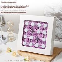 Élégantes fleurs de savon artificielles en forme de rose, cinq couches, fleur éternelle, tête de fleur de savon faite à la main, souvenir pour mariage et anniversaire
