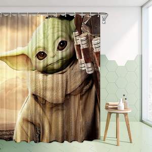 Offre Spéciale conception <span class=keywords><strong>Yoda</strong></span> bébé rideau de douche étanche Polyester imprimé salle de bain rideau de douche personnalisé - Product Image 3