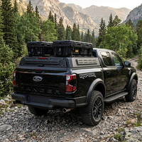 Capot de benne modulaire ultra-plat de 23 cm, structure acier-aluminium, rails à fentes, poignée arrière, pour Ford F-150 Ranger