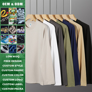 เสื้อยืดคอกลมแขนยาวผ้าคอตตอนถักน้ำหนัก 210GSM กันน้ำ เป็นมิตรกับสิ่งแวดล้อม ทรงโอเวอร์ไซส์ ใส่ได้ทั้งชายหญิง สกรีนโลโก้ได้ตามต้องการ สไตล์สตรีทแวร์สำหรับฤดูใบไม้ร่วง - Product Image 2
