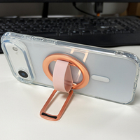 Support de téléphone portable triple anneau en alliage de zinc pour bureau et lit, pliable sur 3 niveaux, magnétique, flexible, réglable en hauteur, portable et robuste
