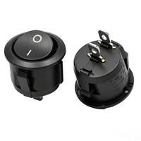 Interrupteurs à bascule ronds de petite taille KCD1, noirs, mini ronds, 2 broches, 10A 125VAC 6A 250VAC, interrupteur à bascule marche-arrêt