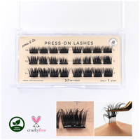 Faux cils étanches faits à la main 7-14 jours longue durée pré-collés colle noire bricolage cluster Nature cils