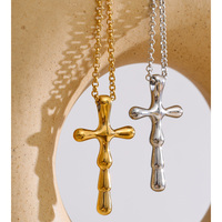 Collier en acier inoxydable JINYOU 3882, nouveau modèle, collier avec pendentif croix, bijoux pour femmes
