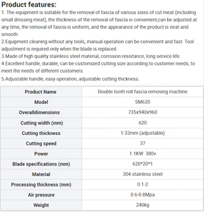Machine automatique de retrait de la fascia de bœuf en acier inoxydable 304, équipement de transformation de la viande - Product Image 5