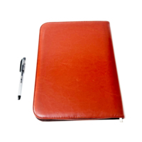 Porte-documents multifonction vintage marron avec logo personnalisé, porte-documents de luxe en cuir PU avec fermeture éclair