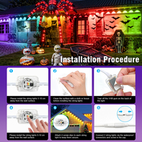 Lampes LED de paysage pleine couleur 24V étanches IP67, télécommandées par application, à intensité variable, pour la décoration extérieure des toits de villas et des espaces festifs