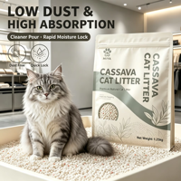 Litière pour chat en manioc 100% naturelle, légère, ultra peu traçante, agglomérante, contrôle des odeurs, faible émission de poussière, fournisseur
