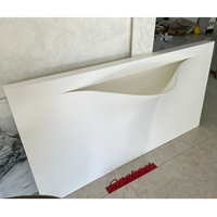 Sur mesure pierre artificielle moderne salle de bains toilettes et lavabo sous le comptoir LED vanité lavabo
