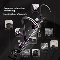 Robinet cascade numérique intelligent à LED Grand évier de cuisine bionique multifonction en acier inoxydable moderne à deux trous Nano de lavage
