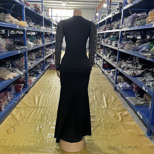 Abendkleid mit V-Ausschnitt, langes Maxikleid mit langen Ärmeln für Damen, für Geburtstagsfeiern und Clubs - Product Image 5