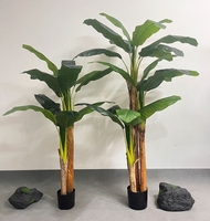 Grand palmier bananier artificiel en plastique, feuilles décoratives pour la maison, l'hôtel, les mariages, style tropical pour l'aménagement paysager et la décoration de porte