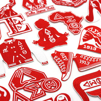 Écussons brodés thermocollants en sergé pour fraternités universitaires, badges personnalisés brodés de lettres grecques pour vestes, sacs, chapeaux et uniformes