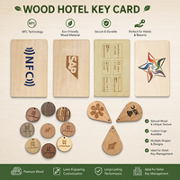 Holz-Schlüsselkarte 13,56MHz Smart Wood Hotel-Schlüsselkarte mit Seidenlogo-Aufdruck und NFC 213 Chip Hotelkarte