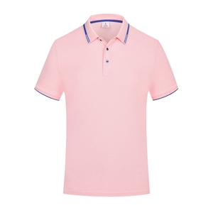 Polo à manches courtes bleu marine, couleur unie, respirant, tricoté, coupe classique, vêtements décontractés pour hommes - Product Image 3