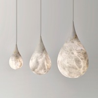 Lustre Goutte d'Eau en Marbre Style Simple Espagnol, Nouvelle Luminaire Designer pour Salle à Manger, Bar, Chambre et Décoration de Chevet