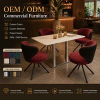 Großhandel Kommerzielles Esszimmer-Set, Tisch und Stühle mit Edelstahlgestell für Hotelprojekte OEM ODM Maßgefertigtes Set