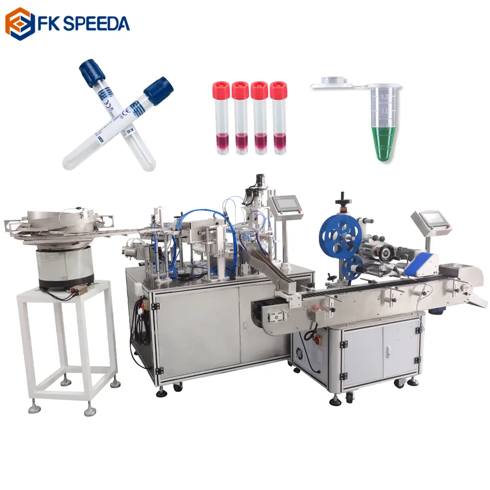 Machine de remplissage de tube à essai de réactif de FK-801Automatic et machine de fabrication et de remplissage de tube de prélèvement sanguin sous vide pour liquide