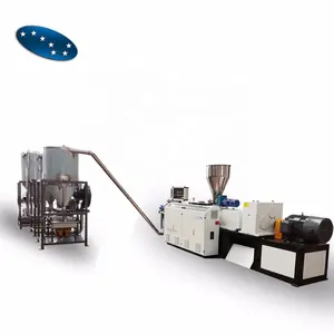 Hot air cutting rigid or soft PVC compound granule pelletizing making granulator equipment machine line