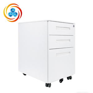 Armoire de classement mobile en métal à trois tiroirs réglables, design moderne, grande capacité et construction durable pour salon - Product Image 1