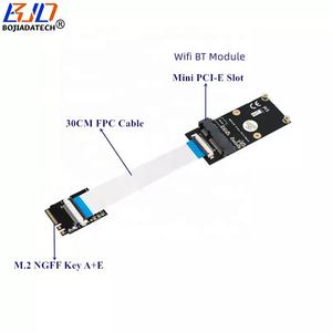 محول لاسلكي من نوع NGFF <span class=keywords><strong>M</strong></span>.<span class=keywords><strong>2</strong></span> Key A+E إلى Mini PCI-e MPCIe مع كابل FPC لوحدة الواي فاي والبلوتوث، متوفر في المخزون - Product Image 1