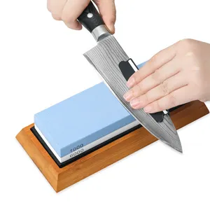 Knife Sharpener Professional Whetstone Kitchen Sharpening Stones Grinding  Water Stone 2-IN-1 240 600 1000 3000# Grit Honing Set