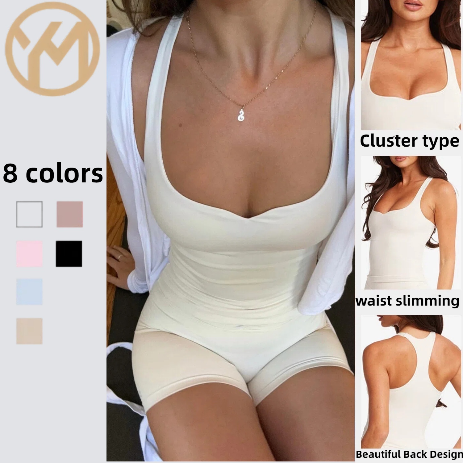 Yimo Women Shoulder Strap Solid Color Sport Yoga Vest Lady Naked Feeling Waist Slim Workout Yoga Top Female Breathable Gym Vest