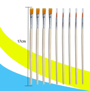 Piccolo manico in legno per bambini fai da te con pennello rotondo e piatto dettaglio acrilico pittura ad acquerello materiale artistico - Product Image 3