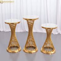 Expositor de Pasteles en Espiral de Lujo con Forma de Reloj de Arena, Soporte Redondo de Acero Inoxidable Dorado para Tartas de Boda, Set de Mesa para Postres para Alquiler en Fiestas