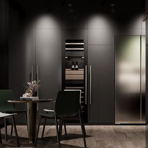 Luxury 305l Built-in Stainless Steel Wine Cabinet Fingerprint Access Logo Projection Rgb Lighting Tft Screen R600a Hotel Jc-305 - Product Image 4