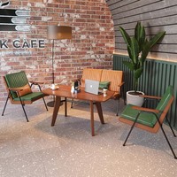 Ensemble de meubles de cafétéria en bois massif de haute qualité pour restaurants commerciaux et desserts Fauteuil et table en cuir personnalisés