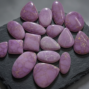 Piedras Preciosas de Fosfosiderita Natural en Bruto, Color Púrpura, 20-40 mm, Forma Ovalada de Pera, ARHAN GEMS, Rajasthan, India, 5-10 g, para Colgante - Product Image 3