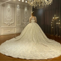 Robe de mariée 2025, paillettes, dentelle française, robe de mariée, robe de soirée élégante, princesse blanche, robe de mariée musulmane de luxe